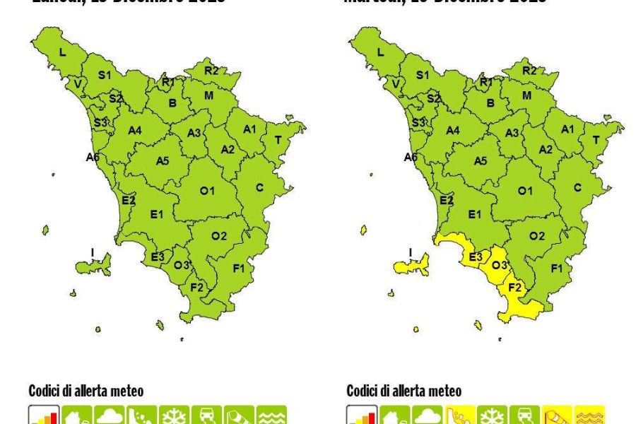 Allerta meteo sulla costa sud della Toscana: rischio idrogeologico, mareggiate e vento