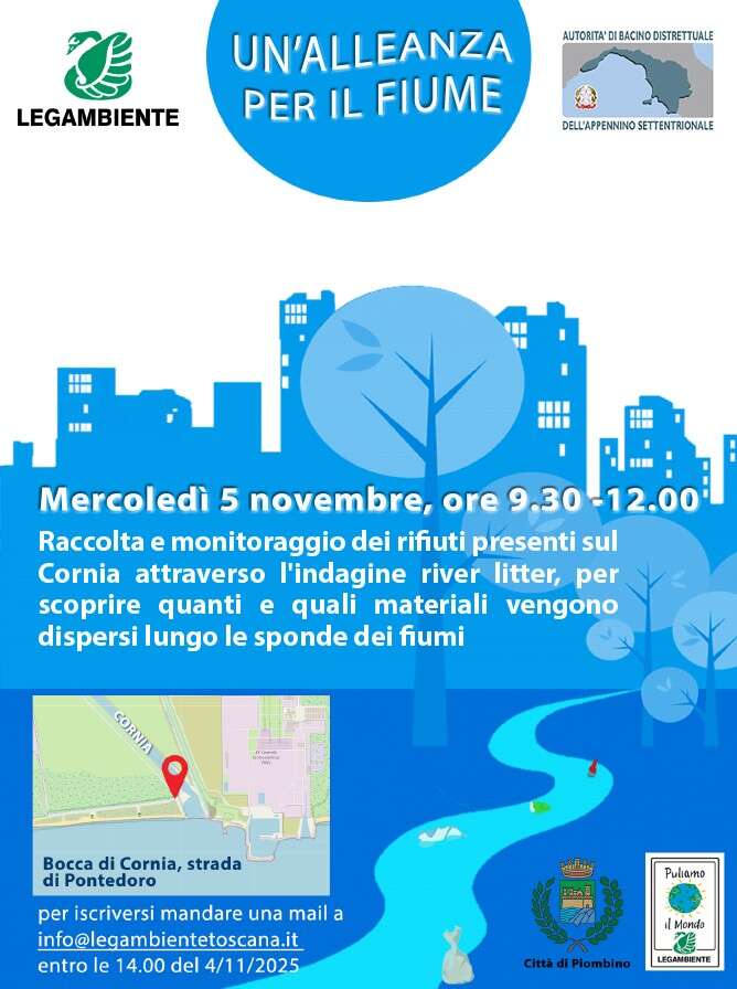River litter sul fiume Cornia, per intercettare i rifiuti con Legambiente prima che arrivino in mare