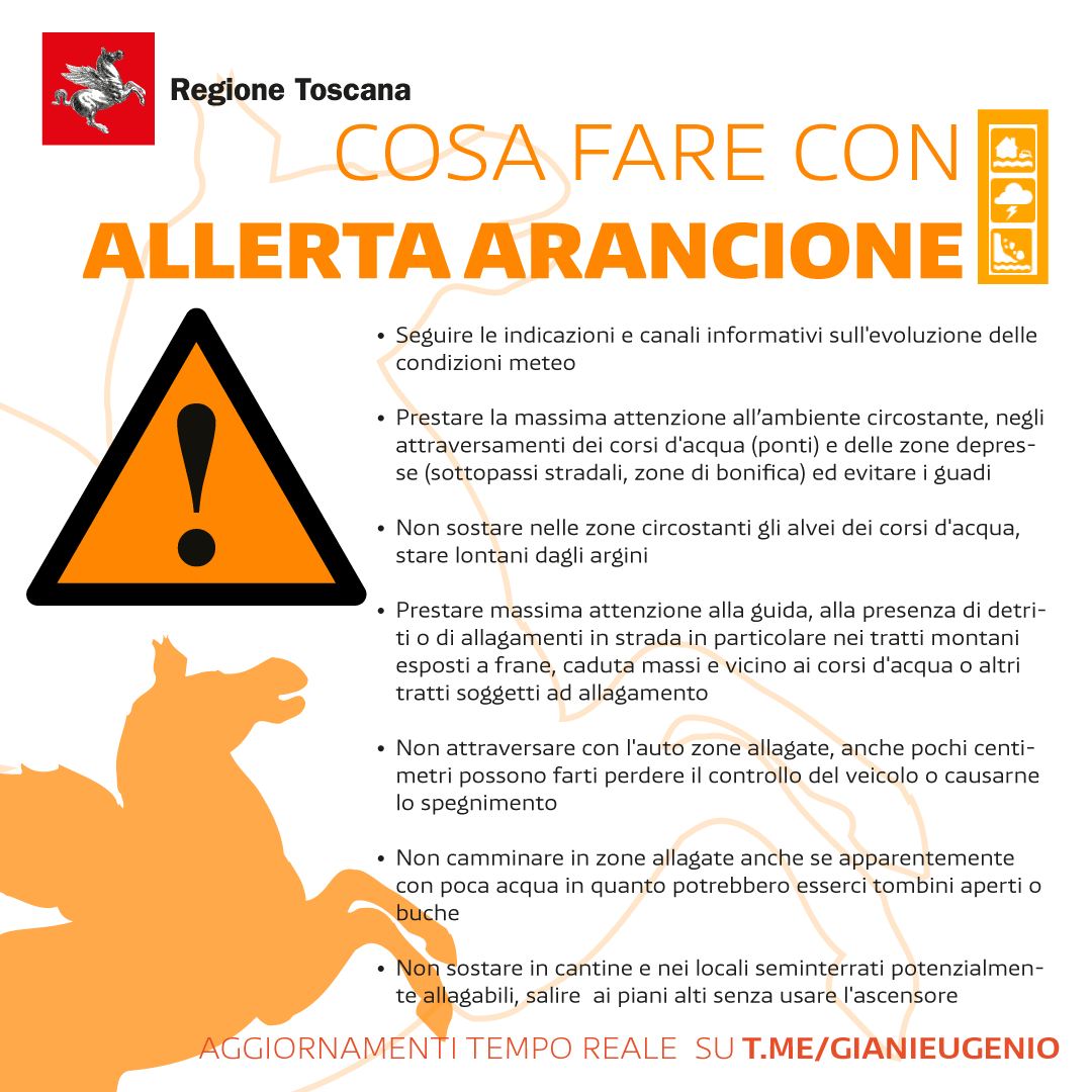 cosa fare allerta arancione toscana 1