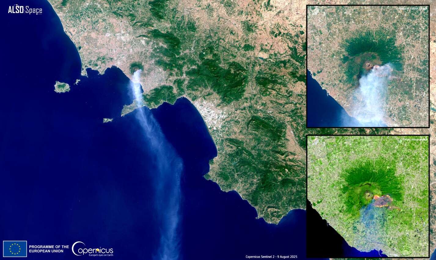 incendio vesuvio spazio