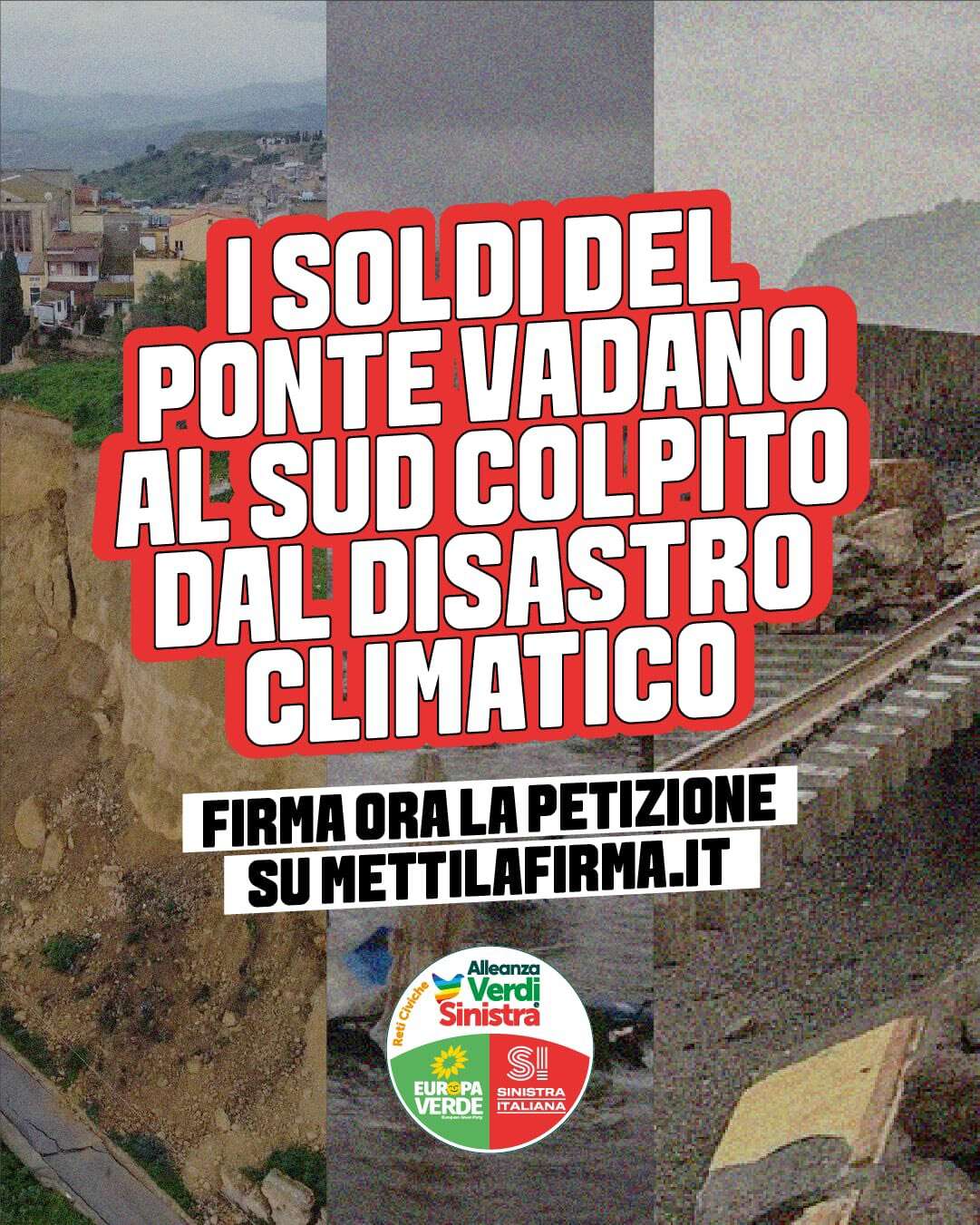 Usare i 14 miliardi del ponte sullo Stretto per curare l’Italia ferita dalla crisi climatica, al via la petizione